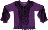 Amethyst Velvet Trumpet Sleeve Medieval Blouse