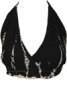 Black Tie Dye Boho Festival Tankini Top