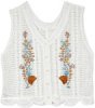 White Dove Bloom Cotton Crochet Vest