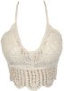 Light Beige Boho Crochet Knit Bikini Top