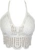 Dove White Boho Crochet Knit Bikini Top