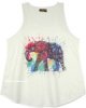 Trail Splash Elephant White Hippie Sleeveless Tee