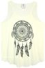 Mandala Dreamcatcher Printed Off White Tank Top