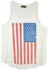 US Flag Scoop Neck Tank Top in White