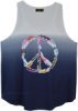 Peace Feathers Graphic Hippie Tank Top in Dual Shade