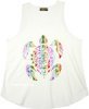 Shiny Foil Turtle Print White Graphic Tank
