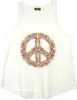 Floral Peace Sign Graphic Hippie Tank Top