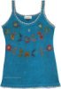 Aquamarine Dreams Floral Applique Tank Top