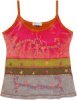 Happy Spring Garden Tank Top with Floral Embroidery