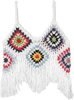 Powder White Crochet Top with Diamond Pattern