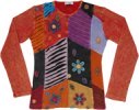Embroidered Black Shirt Multicolored Floral