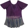 Ash Eggplant Boho Chic Embroidered Top