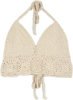 Patterned Beige Beauty Crochet Tie Up Bralette