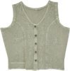 Ebullience Lush Tank Top with Embroidered Motifs