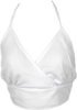 White Plain Overlay Halter Bralette Top