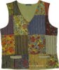 Green Shroom Hippie Patchwork Vest