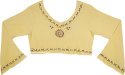 Lemon Yellow Boho Cropped Long Sleeve Top