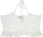 White Ruffle Halter Crop Top
