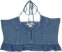 indigo Ruffle Halter Crop Top