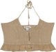 Beige Ruffle Halter Crop Top