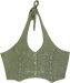 Green Belle Halter Short Crop Top
