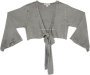 Grey Bohemian Front Tie Top