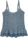 Denim Blue Sequin Embroidered Medieval Tank Top
