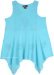 Malibu Blue Embroidered Asymmetrical Hem Top