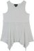Snow White Asymmetrical Hem Top with Embroidery