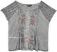 Steel Grey Medieval Style Short Top with Embroidery