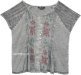 Steel Grey Medieval Style Short Top with Embroidery