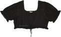 Nocturnal Black Crop Top Boho Blouse