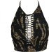 Black Eclipse Tie Dye Halter Bralette Top