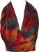 Crimson Fire Halter Wrap Tie Dye Short Top