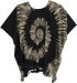 Black Cream Tie Dye Boho Poncho Tunic Top
