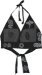 Charcoal Black Bloom Patchwork Halter Top