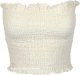 Natural Cream Smocked Longline Tube Top