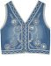 Bluebell Embroidered Sequin Denim Boho Vest