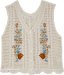 Cream Meadow Bloom Cotton Crochet Vest