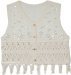 Soft Oatmeal Tassel Sequin Fringe Vest