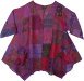 XXL Boho Tunic Top with Pockets Purple Cotton Patchwork