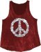 Silver Foil Burgundy Peace Hippie Tank Top