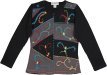 Grey and Black Embroidered Top with Full Sleeves