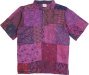 Unisex Purple Star Hippie Patchwork Cotton Summer Shirt