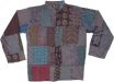 Button Down Boho Patchwork Unisex Cotton Shirt Full Sleeves