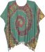 70s Style Hippie Tie Dye Poncho Top with Fringed Bottom