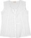 Snow White Cotton Sleeveless Shirt with Buttons