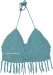 Blue Stripes Crochet Halter Top with Tassels