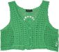 Lush Green Solid Bohemian Crochet Top