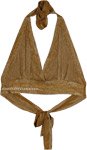 Honey Glow Boho Halter Embroidered Bralette Top